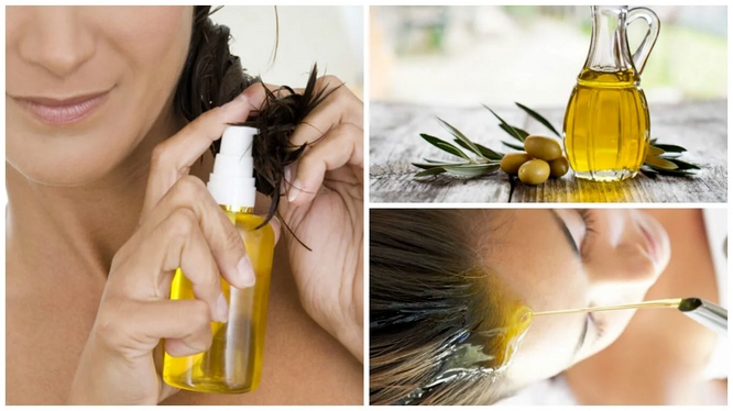 aceite de oliva para el cabello muestra