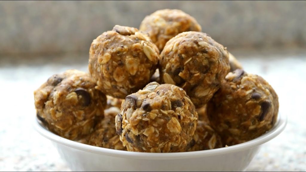 bolitas de mantequilla de mani saludables muestra