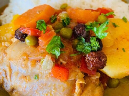 estofado de pollo con aceitunas y pasas 2