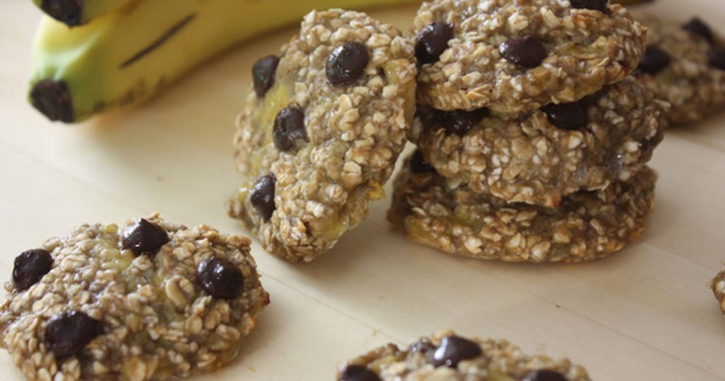 galletas de avena y platano chocolate