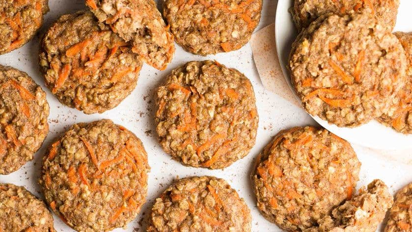 galletas de avena y zanahoria muestra