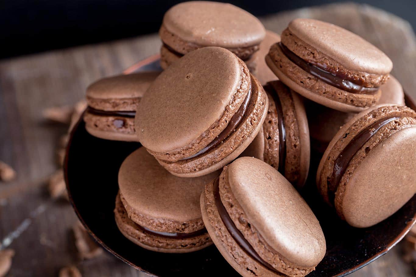 macarons de chocolate muestra