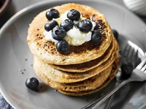 pancakes de avena con arandanos