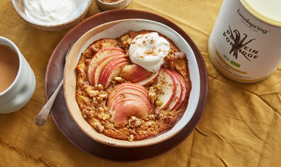 postres con avena y manzana al horno