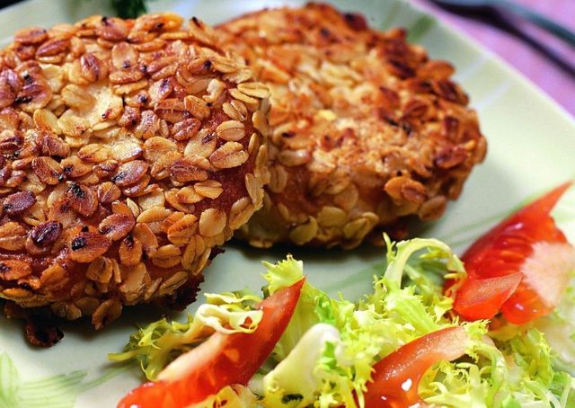 salmon con copos de avena