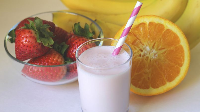 batido de fresa con platano y naranja 1