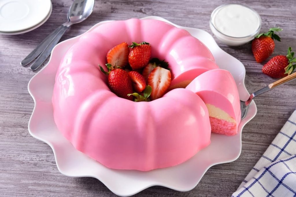 bizcocho de gelatina de fresa 1