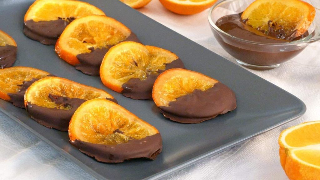 naranja deshidratada con chocolate