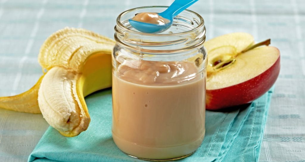 receta potito platano manzana bebe min