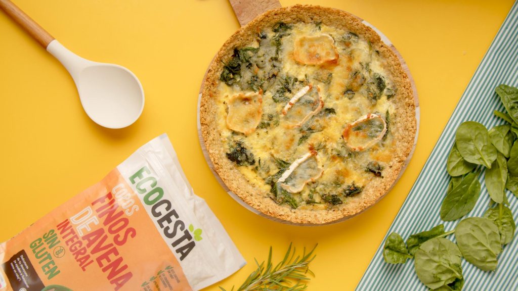 quiche de espinacas con avena