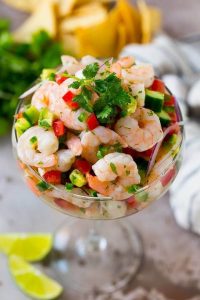 ceviche con langostinos