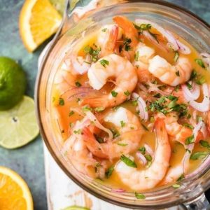 ingredientes del ceviche de camaron